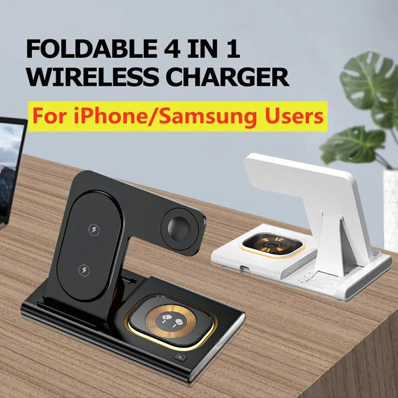 3 in 1 Fast Wireless Charger Stand Pad For iPhone 14 13 12 11 Samsung S22 S21 Galaxy Watch 5 4 Active Buds